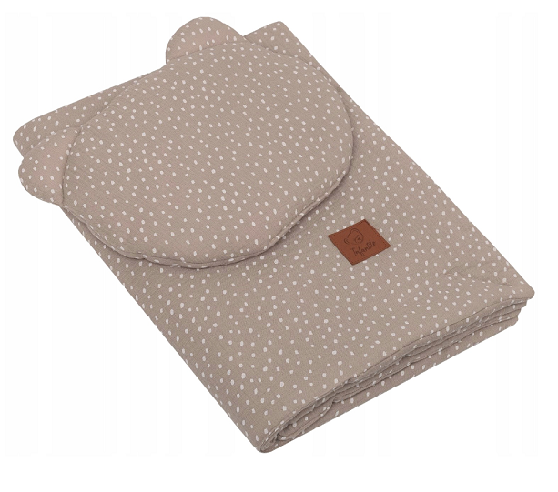 Slika od 2-delna posteljnina muslin teddy BROWN DOTS 70x100